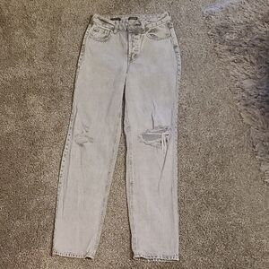 Distressed Light Gray Women's Jeans